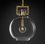 14 Inch Clear Glass Globe Pendant Light - Machinist