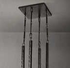 48 Inch Hammered Metal Arm Shaded Chandelier – Wright