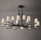 60 Inch Hammered Metal Arm Shaded Chandelier – Wright
