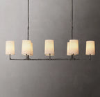 54 Inch Shaded Hammered Metal Linear Chandelier – Wright