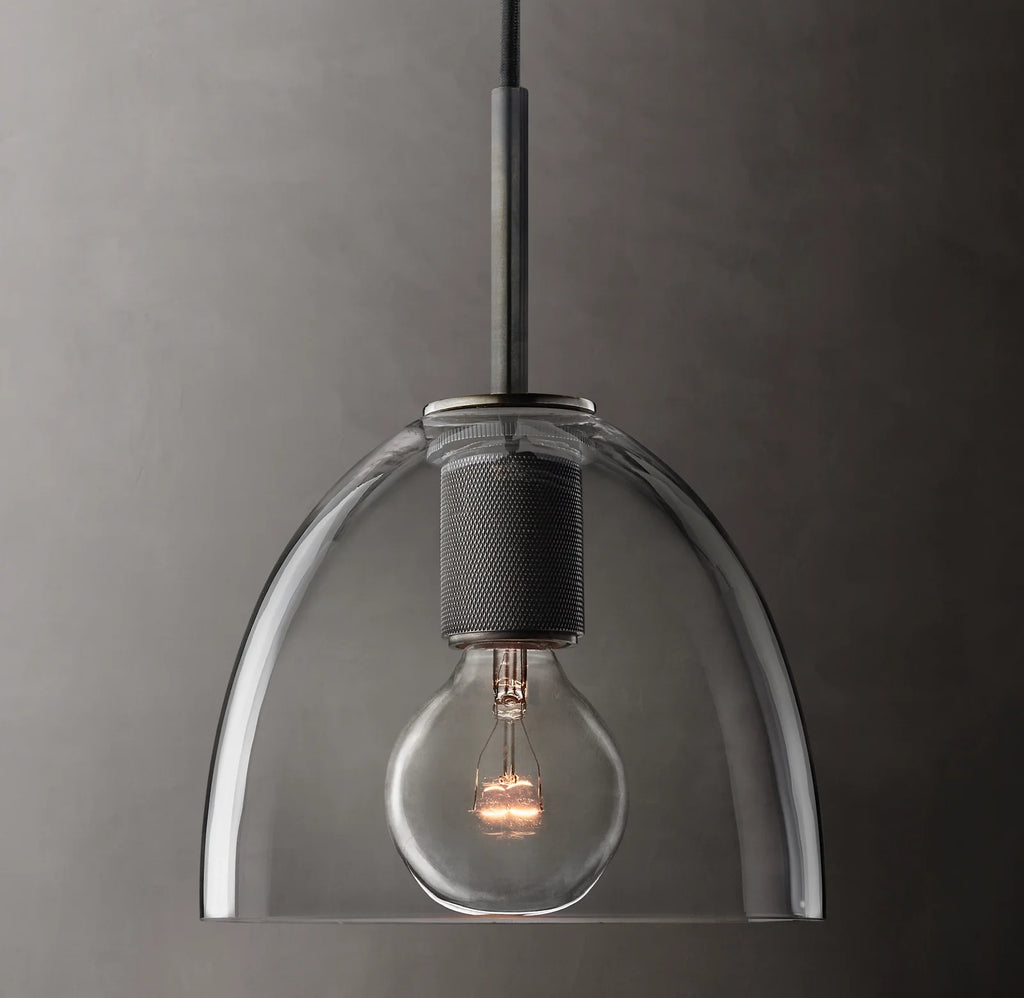 8 Inch Bell Glass Pendant Light - Utilitaire