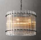 22 Inch Ribbed Glass Round Chandelier - San Marco