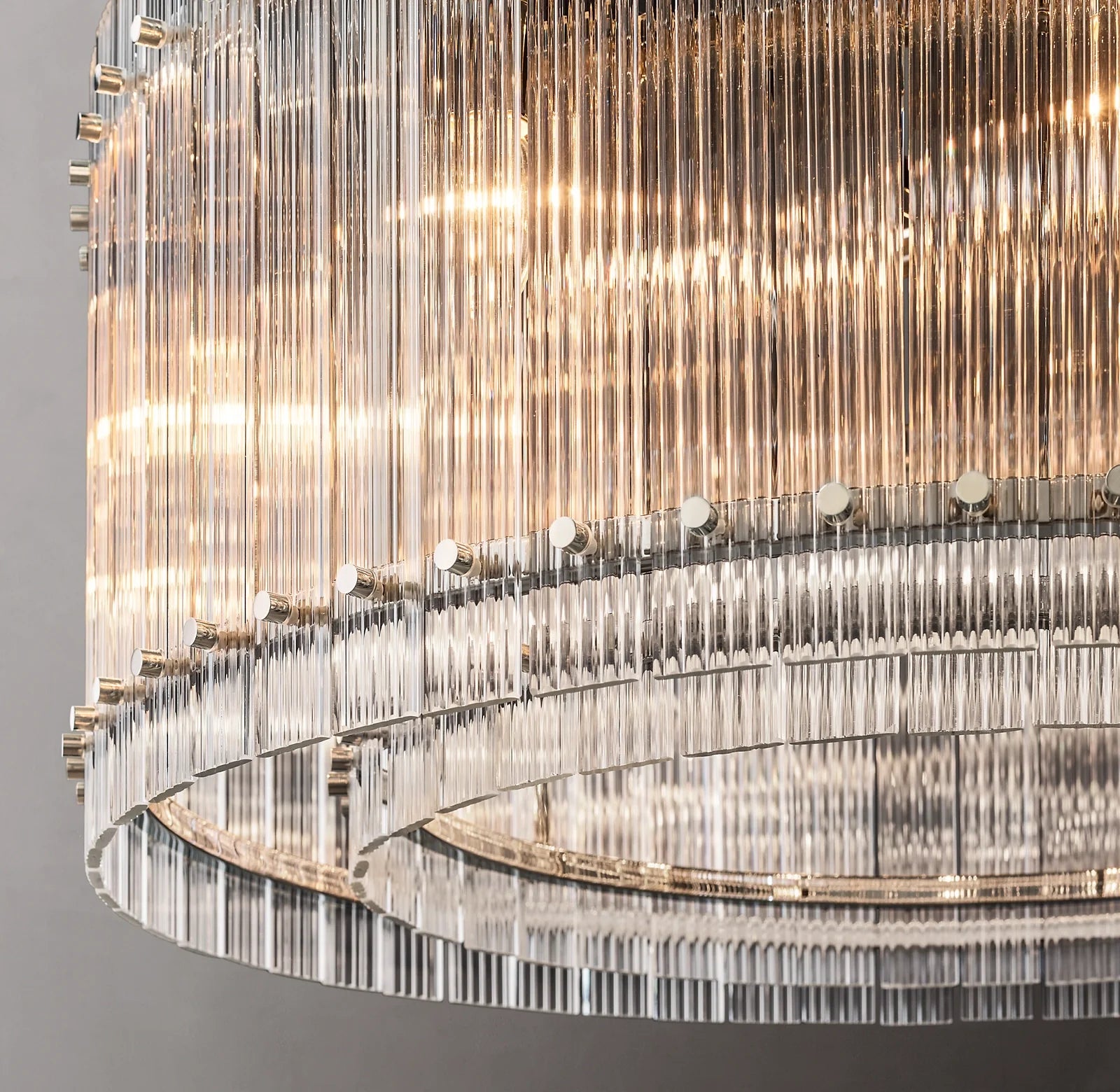 48 Inch Ribbed Glass Round Chandelier - San Marco