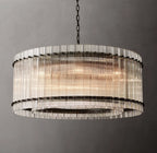 37 Inch Ribbed Glass Round Chandelier - San Marco