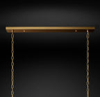 54 Inch Ribbed Glass Rectangular Chandelier - San Marco