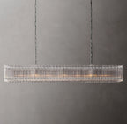 72 Inch Ribbed Glass Rectangular Chandelier - San Marco