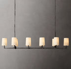 72 Inch Shaded Hammered Metal Linear Chandelier – Wright