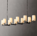 72 Inch Shaded Hammered Metal Linear Chandelier – Wright
