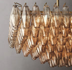54 Inch Smoked Murano Glass Tiered Rectangular Chandelier - Chiara