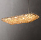 74 Inch Clear Murano Glass Tiered Rectangular Chandelier - Chiara