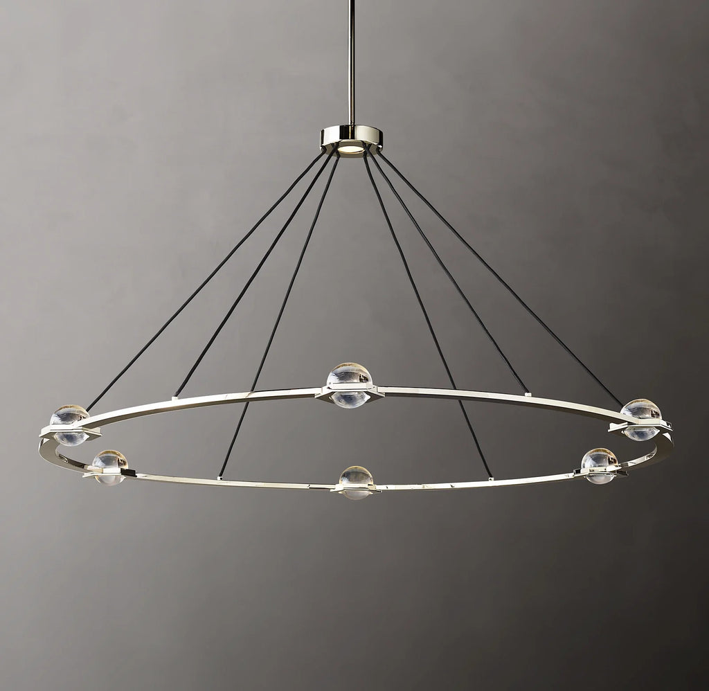 60 Inch Globe Crystal Ring Chandelier - Eclatant