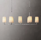 54 Inch Shaded Hammered Metal Linear Chandelier – Wright
