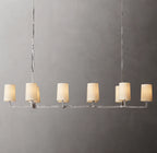 72 Inch Shaded Hammered Metal Linear Chandelier – Wright