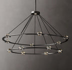 60 Inch Globe Crystal Tiered Ring Chandelier - Eclatant