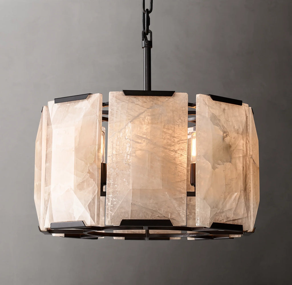 19 Inch Alabaster Round Chandelier – Harlow