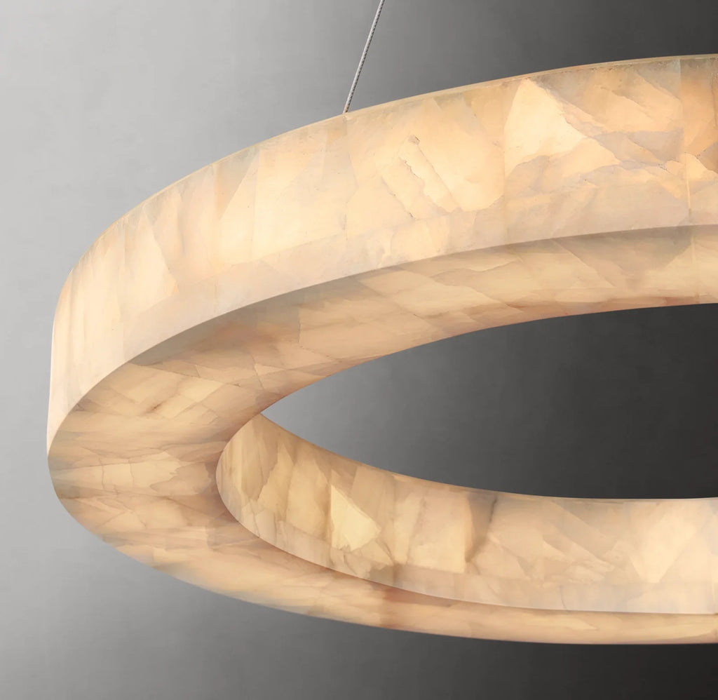 40 Inch Lueur Round Alabaster Chandelier - Rivage