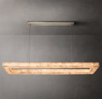 72 Inch Lueur Rectangular Alabaster Chandelier - Rivage