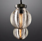 54 Inch Ribbed Glass Globe Rectangular Chandelier - Pearl