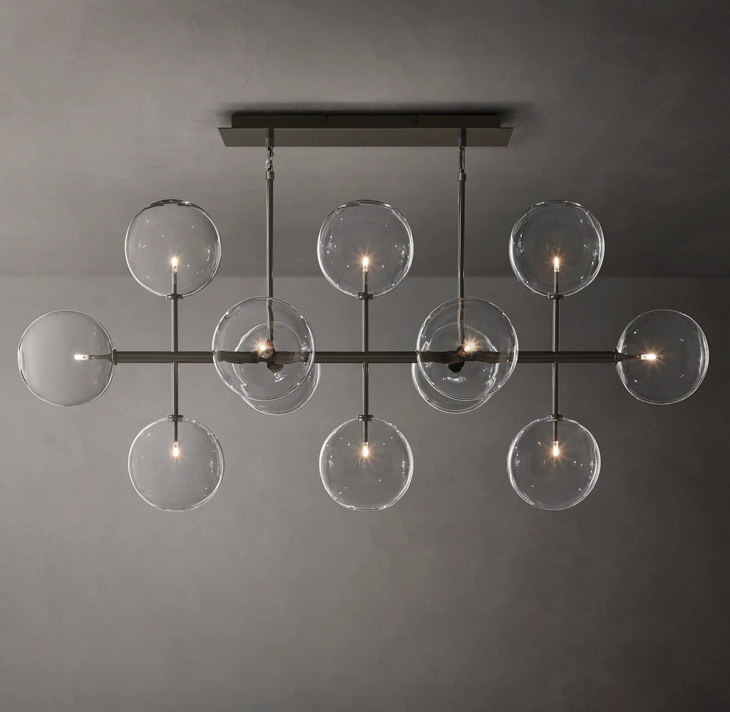 58 Inch Linear Sputnik Globe Glass Chandelier - Mobile