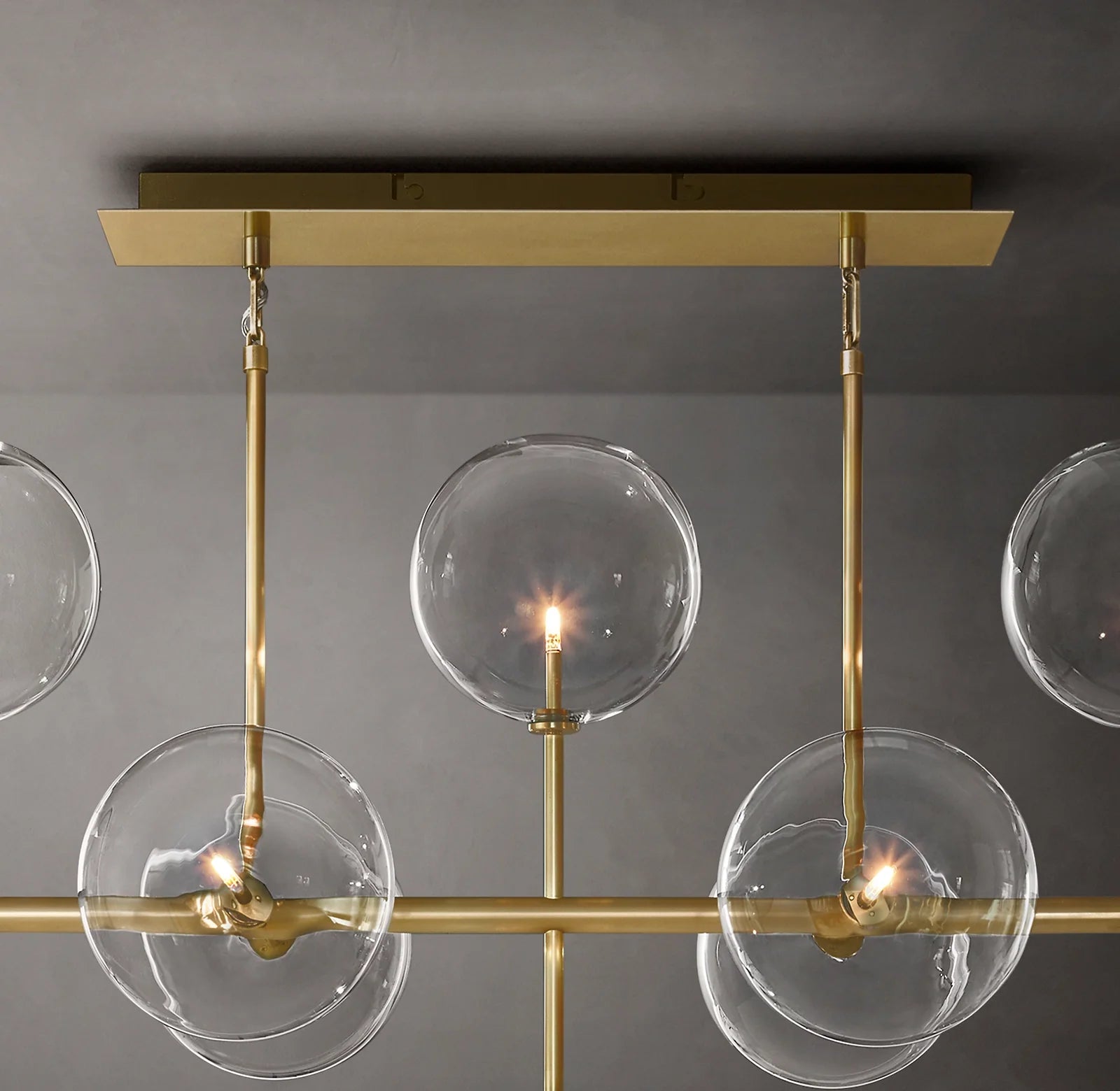 72 Inch Linear Sputnik Globe Glass Chandelier - Mobile