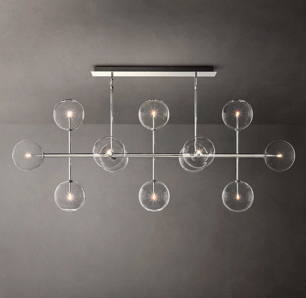 72 Inch Linear Sputnik Globe Glass Chandelier - Mobile
