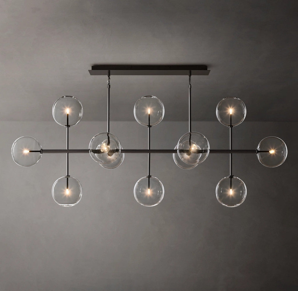 72 Inch Linear Sputnik Globe Glass Chandelier - Mobile