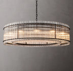 60 Inch Ribbed Glass Round Chandelier - San Marco