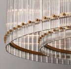48 Inch Ribbed Glass Round Chandelier - San Marco