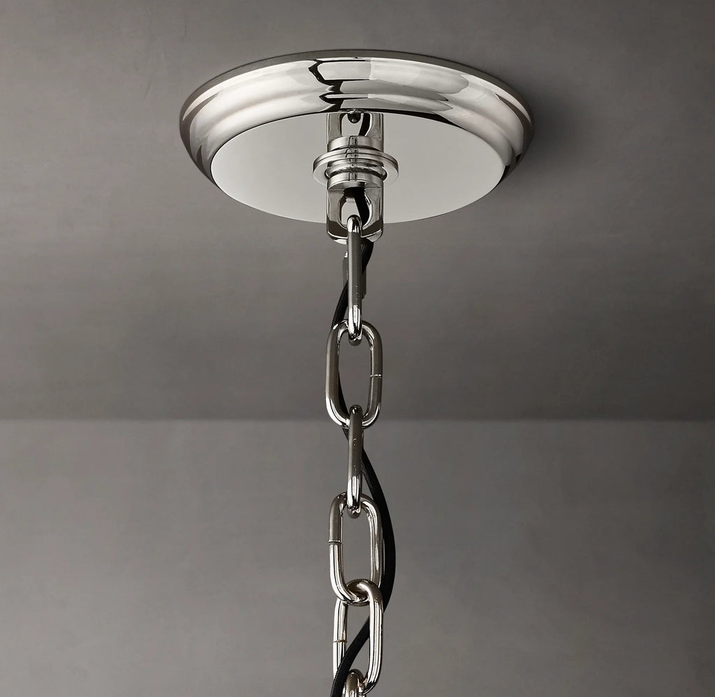 22 Inch Ribbed Glass Round Chandelier - San Marco