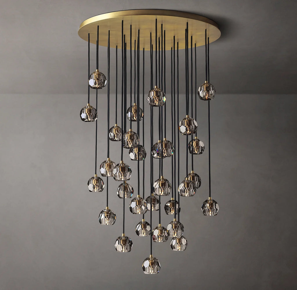 40 Inch Smoked Crystal Cluster Chandelier – Boule