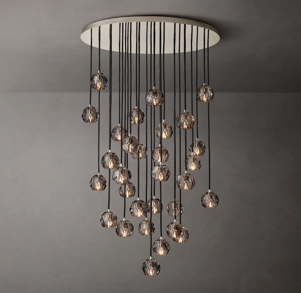 40 Inch Smoked Crystal Cluster Chandelier – Boule