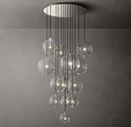 44 Inch Blown Glass Globe Cluster Chandelier - Mobile