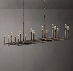 96 Inch Forged Candlestick Linear Chandelier - Thaddeus