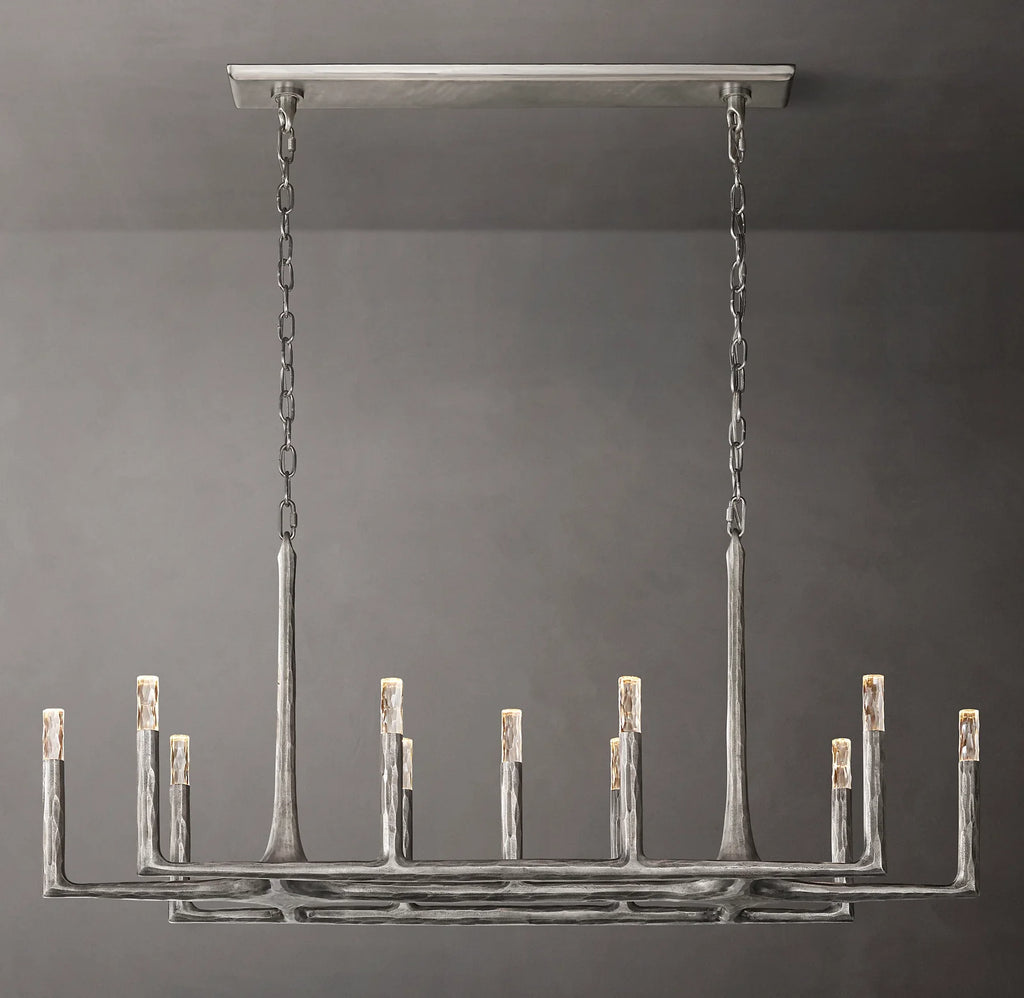 54 Inch Forged Candlestick Linear Chandelier - Thaddeus