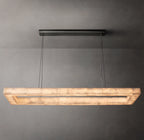 72 Inch Lueur Rectangular Alabaster Chandelier - Rivage