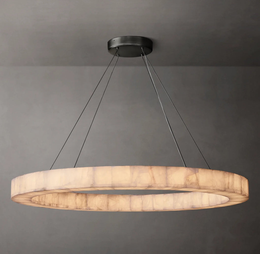 60 Inch Lueur Round Alabaster Chandelier - Rivage
