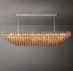 74 Inch Smoked Murano Glass Tiered Rectangular Chandelier - Chiara