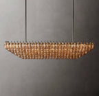 74 Inch Smoked Murano Glass Tiered Rectangular Chandelier - Chiara