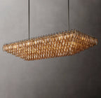 74 Inch Smoked Murano Glass Tiered Rectangular Chandelier - Chiara