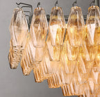 54 Inch Clear Murano Glass Tiered Rectangular Chandelier - Chiara