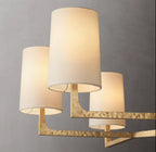 36 Inch Hammered Metal Arm Shaded Chandelier – Wright