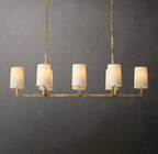 54 Inch Shaded Hammered Metal Linear Chandelier – Wright