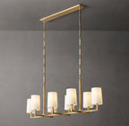 54 Inch Shaded Hammered Metal Linear Chandelier – Wright