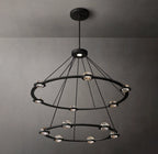 48 Inch Globe Crystal Tiered Ring Chandelier - Eclatant