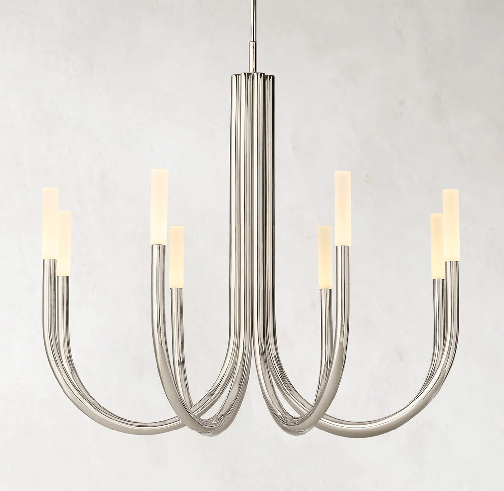 38 Inch Candlestick Swoop Arm Chandelier - Rousseau
