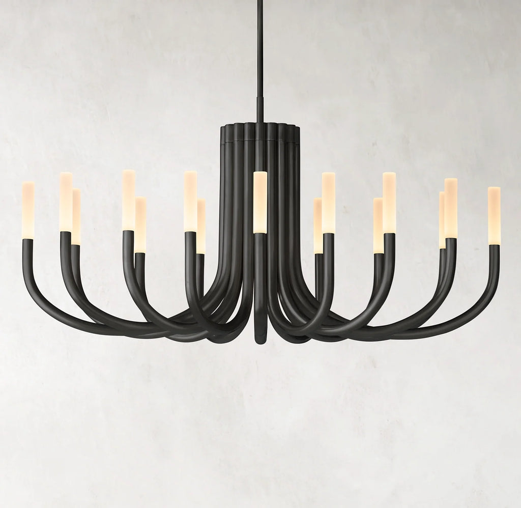 50 Inch Candlestick Swoop Arm Chandelier - Rousseau