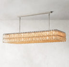 74 Inch Clear Murano Glass Rectangular Chandelier - Chiara