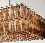 74 Inch Smoked Murano Glass Rectangular Chandelier - Chiara