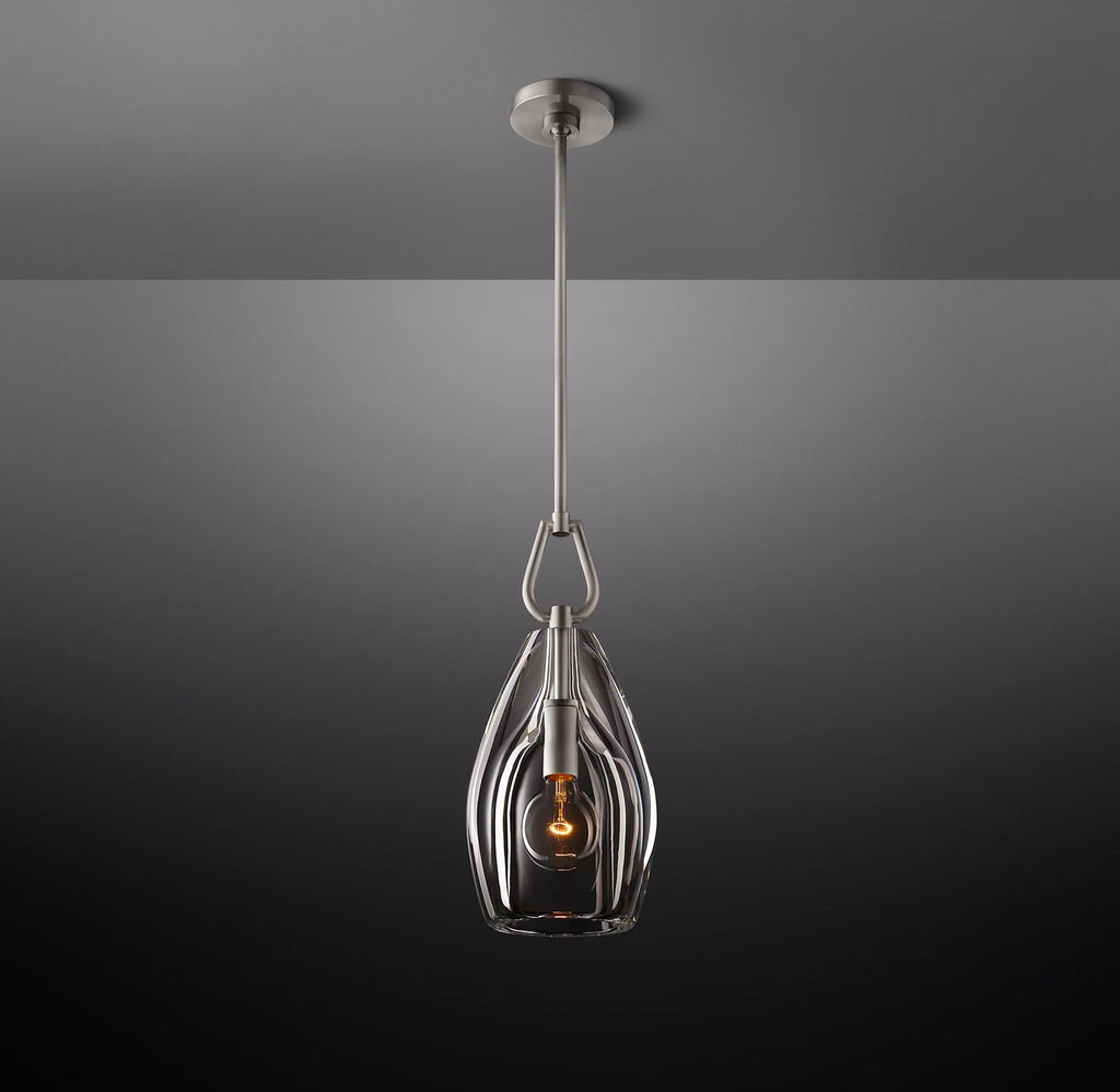8 Inch Flute Crystal Pendant Light - Botanist