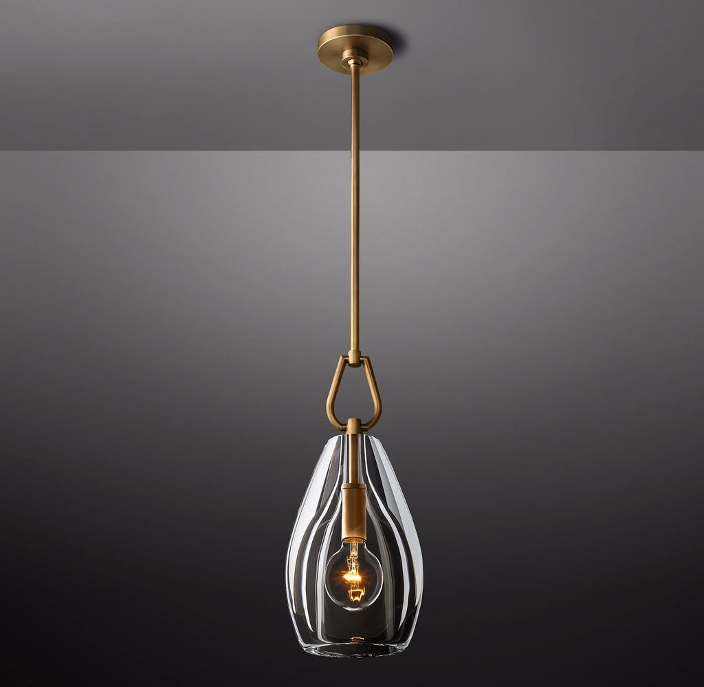 9 Inch Flute Crystal Pendant Light - Botanist